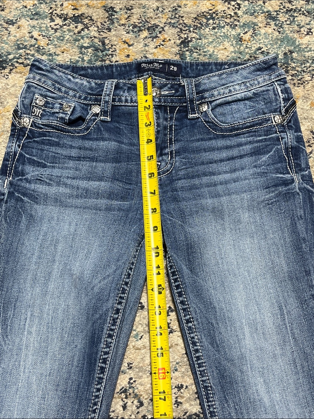 Miss Me Low-Rise Boot Cut Jeans Size 28 - Picture 10 of 13